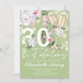 ラグジュアリーファブラスフローラ30th誕生日パーティー 招待状 (正面)