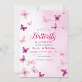 ラグジュアリーファースト1thバースデーバタフライパーティー 招待状 (正面)