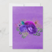 ラグジュアリーフィエスタピーコックグリッター結婚式招待状 (裏面)