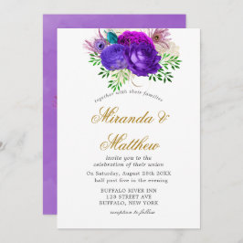 ラグジュアリーフィエスタピーコックグリッター結婚式招待状