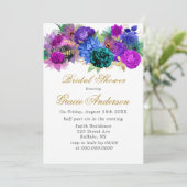 ラグジュアリーフィエスタピーコック金ゴールドブライダルシャワー 招待状 (スタンド正面)