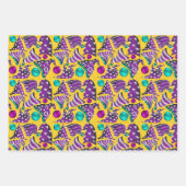 ラグジュアリーフェイクイエローグリッター格言ハットクリスマス ラッピングペーパーシート (正面)