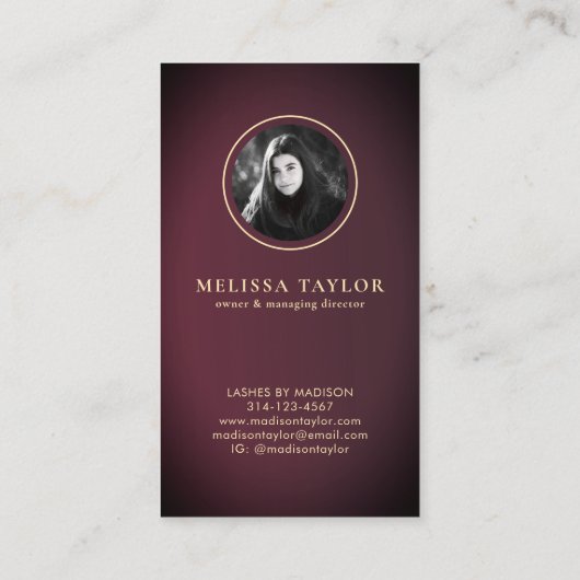 ラグジュアリーフェイクグラディエントバイオレットとブルゴーニュ2枚の写真 名刺 (裏面)