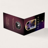 ラグジュアリーフェイクグラディエントバイオレットとブルゴーニュ2枚の写真 名刺 (外部)