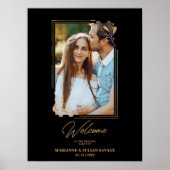 ラグジュアリーフェイクゴールデン枝ファンシー書道 ポスター (正面)