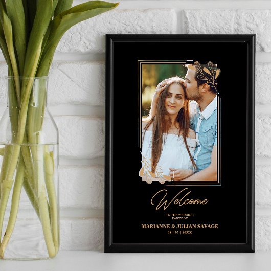 ラグジュアリーフェイクゴールデン枝ファンシー書道 ポスター