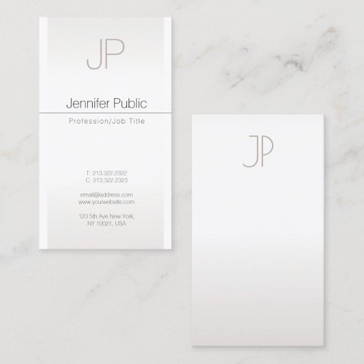 ラグジュアリーフェイクシルバートレンディークリエイティブモノグラムプレーン 名刺 (正面/裏面)