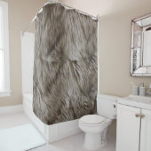 ラグジュアリーフェイクファープリントベージュタンミンクアニマルヘア シャワーカーテン (インサイチュ)