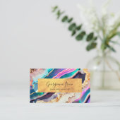 ラグジュアリーフェイクマーブルゲート金ゴールドレカラフルインボー 名刺 (スタンド正面)