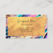 ラグジュアリーフェイクマーブルゲート金ゴールドレカラフルインボー 名刺 (裏面)