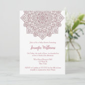 ラグジュアリーフェイクローズ金ゴールドマンダラホワイトベビーシャワー 招待状 (スタンド正面)