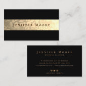 ラグジュアリーフェイク金ゴールドヒョウのテクスチャストライプ 名刺 (正面/裏面)