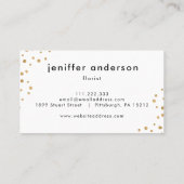 ラグジュアリーフェイク金ゴールドフローラブラックプロフェッショナル 名刺 (裏面)