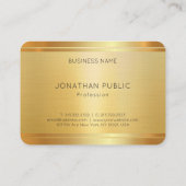 ラグジュアリーフェイク金ゴールドプレミアムリネンプロフェッショナル 名刺 (裏面)