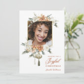 ラグジュアリーフェミニンフローラフォトホリデーカード シーズンカード (スタンド正面)