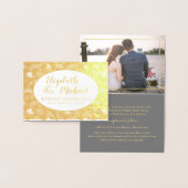 ラグジュアリーフォイルエレガントフォト葉フォッド結婚 箔カード (ディスプレー)