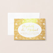 ラグジュアリーフォイルエレガントフォト葉フォッド結婚 箔カード (封筒付き正面)