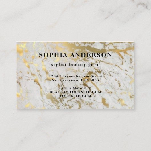 ラグジュアリーフォイル金ゴールドゴールデンビジネスカード 名刺 (裏面)