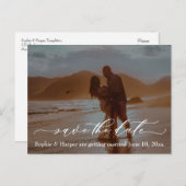 ラグジュアリーフォントタイポグラフィロマンチックビーチ写真 ポストカード (正面/裏面)