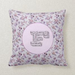 ラグジュアリーフラワーズモノグラムF クッション