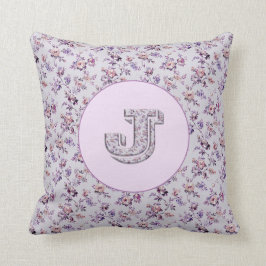 ラグジュアリーフラワーズモノグラムJ クッション