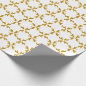 ラグジュアリーフランスのブルドッグのグラフィカルなパターン ラッピングペーパー (角)