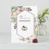 ラグジュアリーフローラアート結婚式招待状 招待状 (スタンド正面)