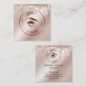 ラグジュアリーフローラバラ金ゴールドラッシュサークルアイズブロー スクエア名刺 (正面/裏面)