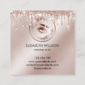 ラグジュアリーフローラバラ金ゴールドラッシュサークルアイズブロー スクエア名刺 (裏面)