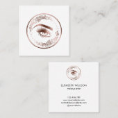 ラグジュアリーフローラバラ金ゴールドラッシュサークルアイズブロー スクエア名刺 (正面/裏面)