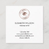 ラグジュアリーフローラバラ金ゴールドラッシュサークルアイズブロー スクエア名刺 (裏面)