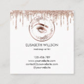 ラグジュアリーフローラバラ金ゴールドラッシュサークルアイズブロー スクエア名刺 (裏面)