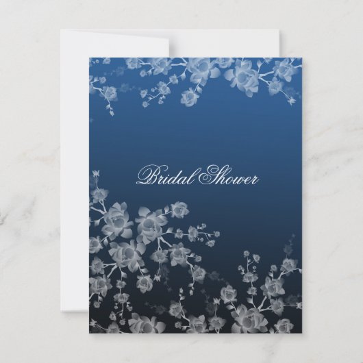 ラグジュアリーフローラピオニーデニムブライダル招待状 招待状 (裏面)