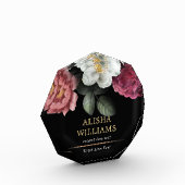 ラグジュアリーフローラブラック金ゴールド パーソナライズされた フォトブロック (左)