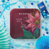 ラグジュアリーフローラ結婚式招待状スイート ペーパープレート (パーティー)