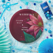 ラグジュアリーフローラ結婚式招待状スイート ペーパープレート (パーティー)