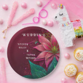 ラグジュアリーフローラ結婚式招待状スイート ペーパープレート (パーティー)