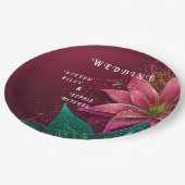 ラグジュアリーフローラ結婚式招待状スイート ペーパープレート (アングル)