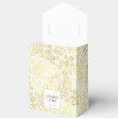 ラグジュアリーフローリッシュシックな冬の白と金ゴールド結婚ズ フェイバーボックス (見開き)