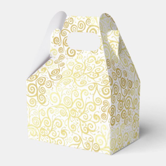 ラグジュアリーフローリッシュシックな冬の白と金ゴールド結婚ズ フェイバーボックス (裏面サイド)