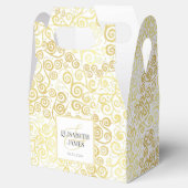 ラグジュアリーフローリッシュシックな冬の白と金ゴールド結婚ズ フェイバーボックス (オープン)