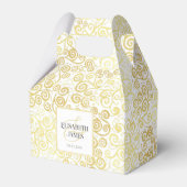 ラグジュアリーフローリッシュシックな冬の白と金ゴールド結婚ズ フェイバーボックス (正面サイド)