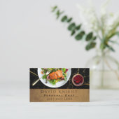 ラグジュアリーフードシェフケータリングブラック&金ゴールド大理石 名刺 (スタンド正面)