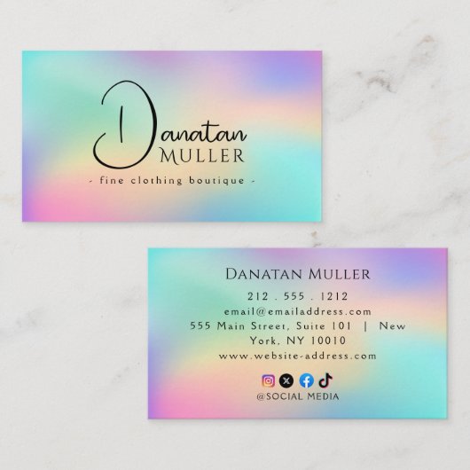 ラグジュアリーブティックオパールストーン 名刺 (正面/裏面)