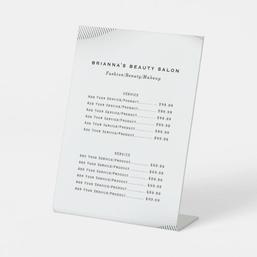 ラグジュアリーブティックビジネスサービスメニュー 台座サイン (正面)