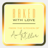 ラグジュアリーブライトオレンジグラデーション色グラデーションベーキング スクエアシール (正面)