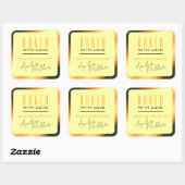 ラグジュアリーブライトオレンジグラデーション色グラデーションベーキング スクエアシール (シート)