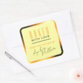 ラグジュアリーブライトオレンジグラデーション色グラデーションベーキング スクエアシール (封筒)