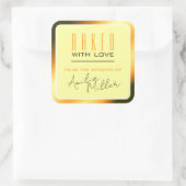 ラグジュアリーブライトオレンジグラデーション色グラデーションベーキング スクエアシール (バッグ)