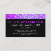 ラグジュアリーブライトガーリーパープルネオングリッターグラマー 名刺 (裏面)